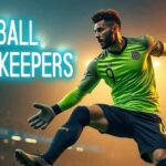 The image depicts a soccer goalkeeper making a save during a match, implying a discussion of the best goalkeepers in football.